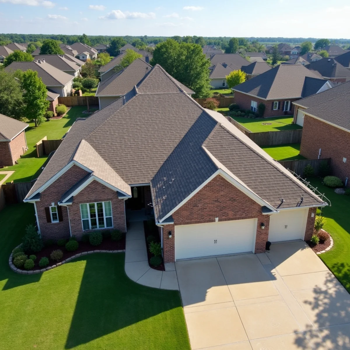 Completed residential shingle roofing installation by Ernest Roofing in Arkadelphia, Arkansas