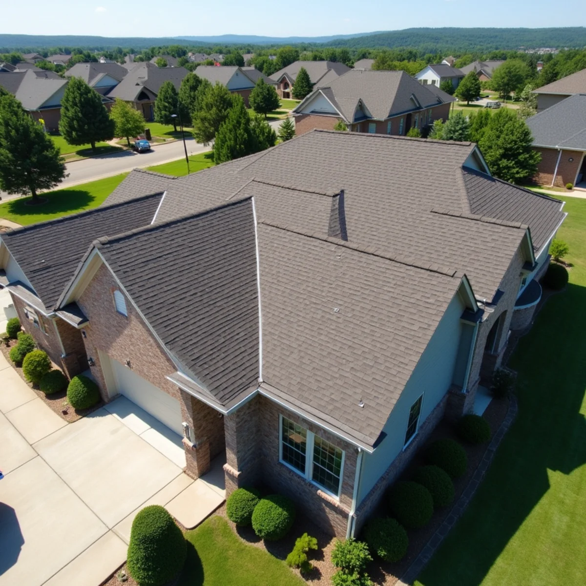 Completed residential shingle roofing installation by Ernest Roofing in Heber Springs, Arkansas