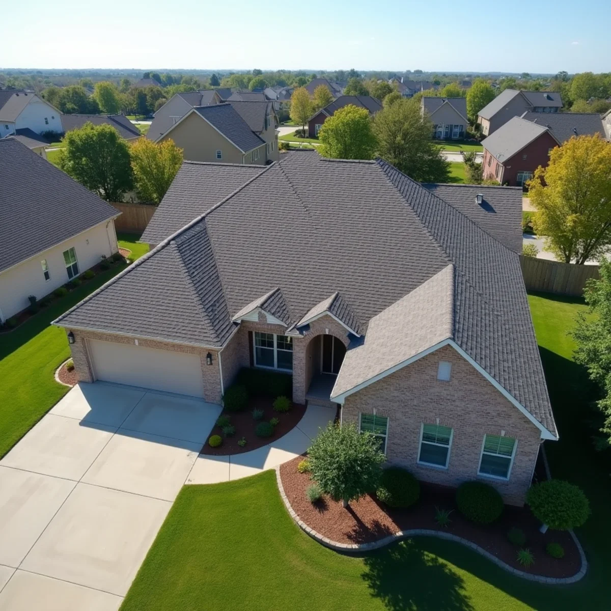 Completed residential shingle roofing installation by Ernest Roofing in Hot Springs, Arkansas
