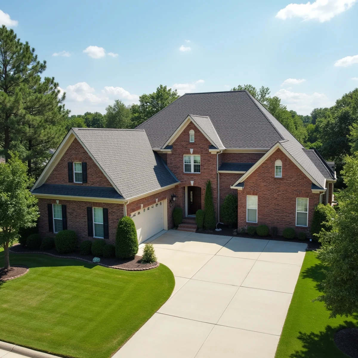 Completed residential shingle roofing installation by Ernest Roofing in White County, Arkansas