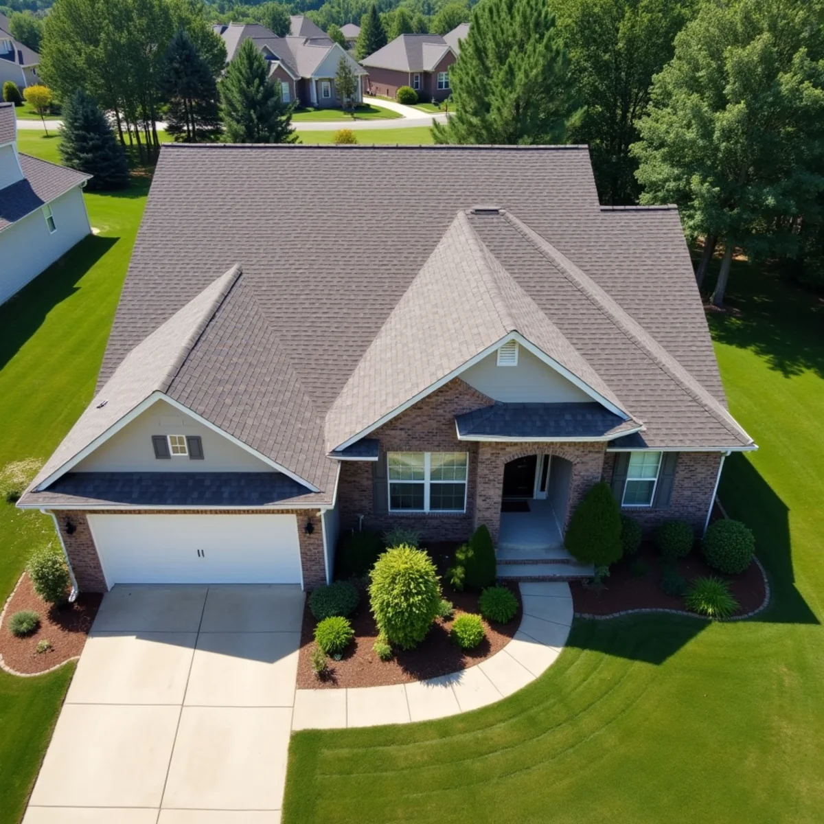 Completed residential shingle roofing installation by Ernest Roofing in Wrightsville, Arkansas